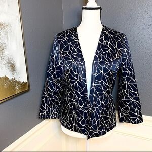 Pendleton open front silk blend printed blazer